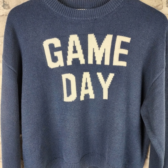 Vintage Jessica Simpson Game Day Sweater Pullover Navy Blue Size Medium - Picture 6 of 10